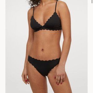H&M Black Scalloped Bikini Bottom